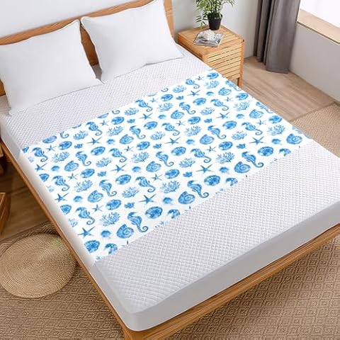 MOEMOE BABY Waterproof Potty Training Bed Pads, No-Slip Absorbent Toddler Mattress Protector Pee Pads for Kids Nighttime Potty Training & Bedwetting Reusable Cover