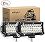 Nilight 18022C-B 6.5Inch 2PCS 6.5 Inch 120W Spot & Flood Combo Bar Driving Waterproof Led Work Light Triple Rows Off-Road Truck Car ATV SUV Jeep Cabin Boat, 2 Years Warranty
