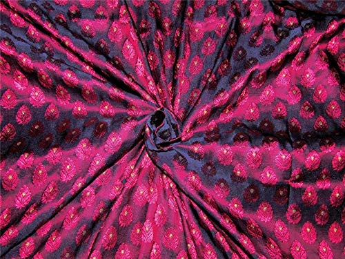 Amazon.com: Brocade Fabric Navy Blue/Pink/Metallic Gold color36+