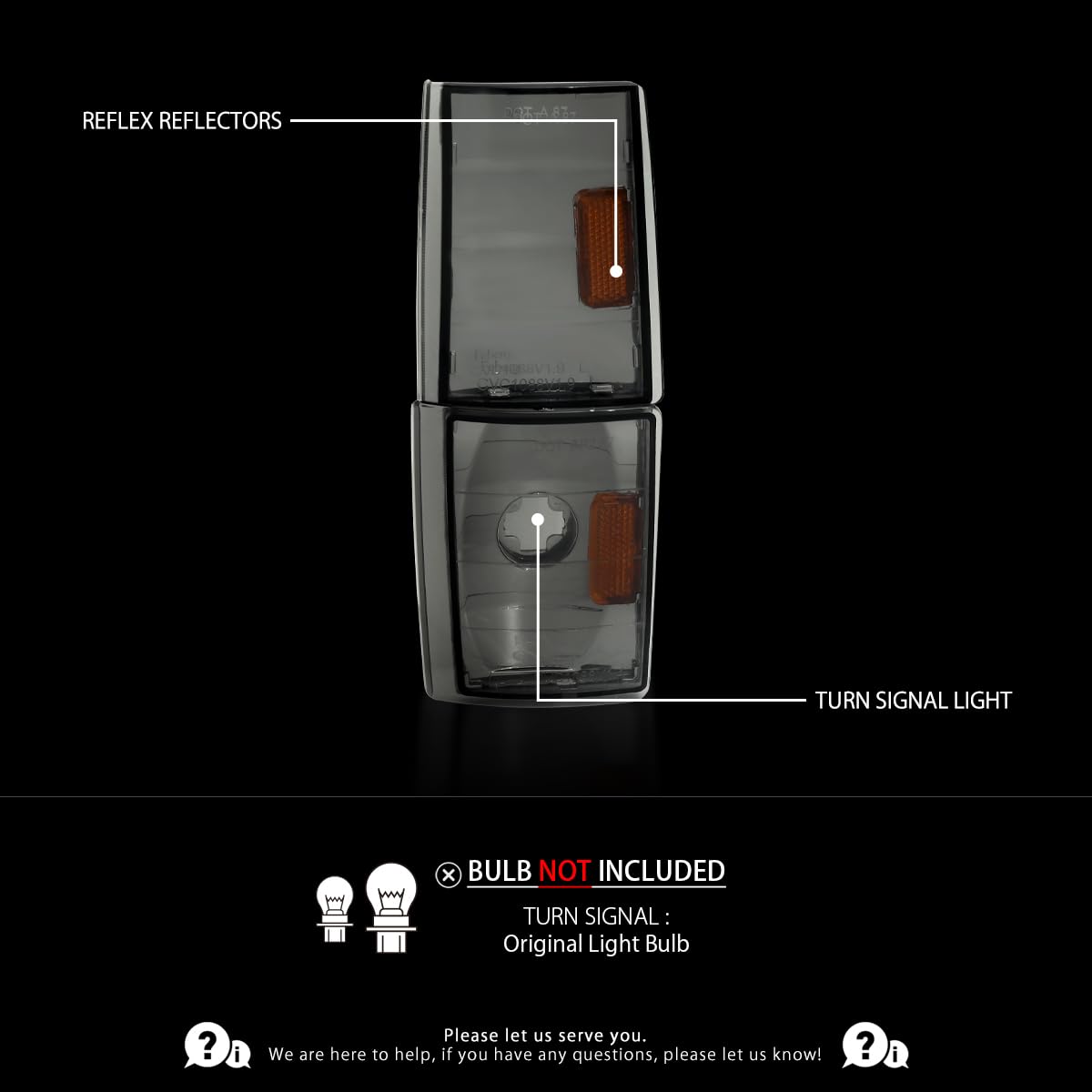 AUTOZENSATION Compatible with 1988-1993 Chevy/GMC C/K 1500/2500/3500 Blazer Silverado Suburban Sierra Yukon, Chrome Smoke Corner Lights