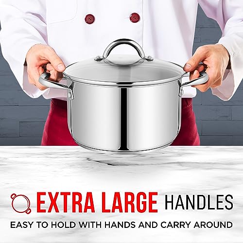 Bakken- Swiss BKSSQ5 Bakken-Swiss Deluxe 5-Quart Stainless Steel Stockpot W/Tempered Glass See-Through Lid thumb #3