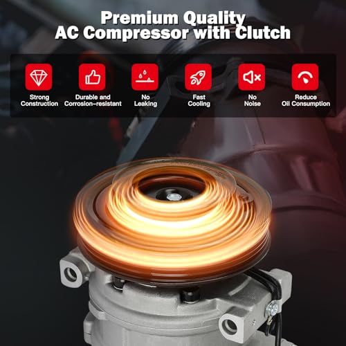 Image of cciyu Air Conditioning Compressor for Jeep Grand Cherokee Wrangler 4.0L
