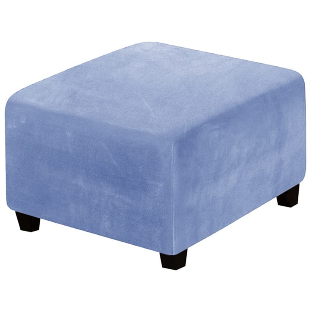 Stretch Ottoman Covers Round/Square Footstool Cover, Velvet Modern Removable Washable Large Stretch Pouffe Cover Anti-Slip Dustproof Foot Stool Slipcovers With Elastic Bottom ( Color : A31 , Size : 80