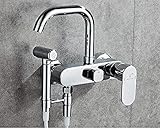 MEVZHH Armaturen, Küche In-Wall-Hahn Wäschebecken Kalte Hitze-Hahn Balkon Pool Mop Pool-Hahn Doppel-Ausaus Der Wand Wasser Mischen Spin Spray Gmessiplatigegenwart