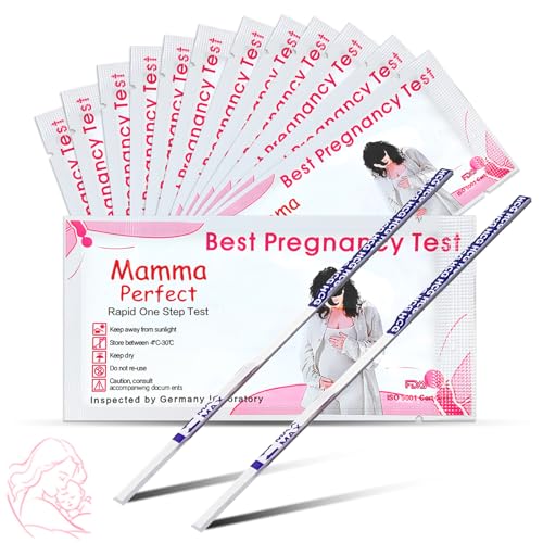 20 pcs Prueba de embarazo Ultratemprana, Detección temprana test, Detección Rápida en 3-5 Minutos (Rosa oscuro)