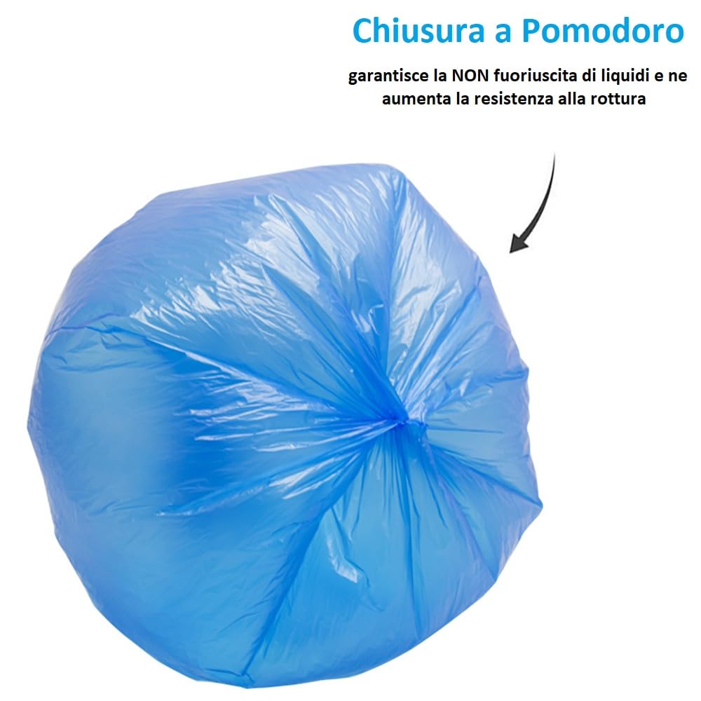 Virsus 750 Sacchi Spazzatura antigoccia colore Blu, misura 55x65 cm, Sacchetti per Raccolta differenziata con Laccetto e Chiusura a Pomodoro non saldato, 50 Rotoli da 15 Pezzi