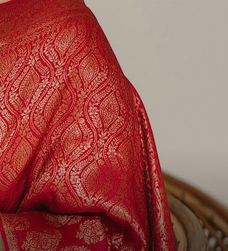Image of Flosive Women's Present Banarasi Soft Lichi Silk Saree Beautiful Jacquard Rich Pallu Design Work Zari Woven Kanjivaram Silk Style Saree With Soft Lichi Silk Blouse Piece Ayn Royal Mix