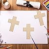 Cross Wooden Hanging Ornaments Cross Shaped Wood DIY Craft Cutout Wooden Slices Embellishments with Hole Hemp Ropes Wood Tags for Birthday Easter Halloween Christmas Decoration (2.8x3.9 in, 20-Pack) #4