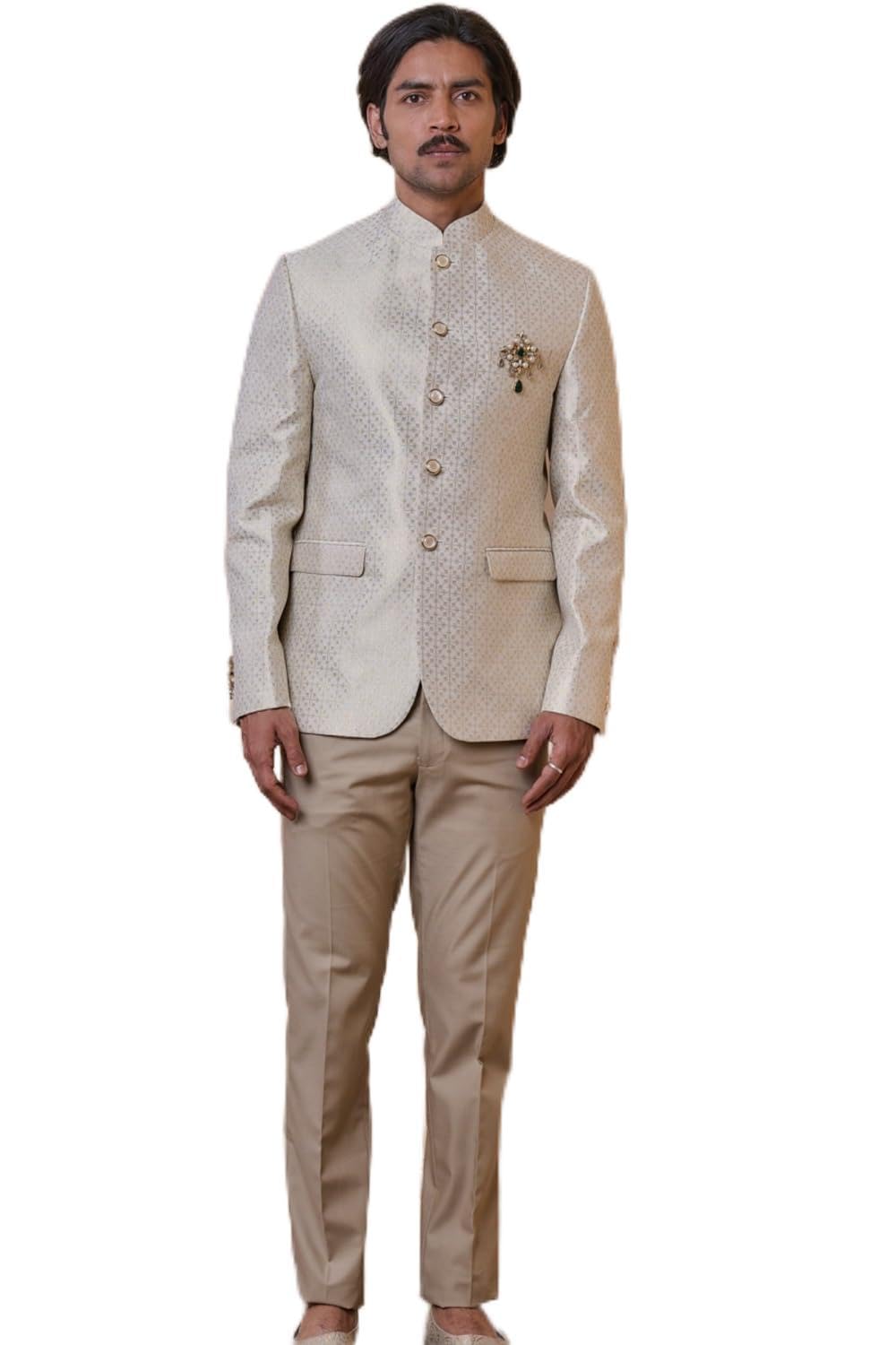 tasva Gold Classic Broacade Bandhgala For Men-picture-27