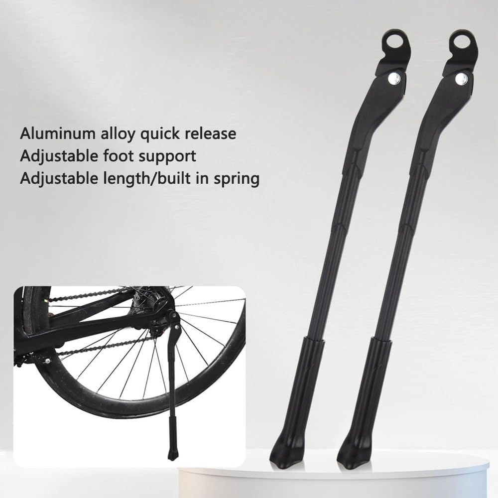 Pata De Cabra Bicicleta Soporte de Bicicleta aleación Aluminio Patada Lateral Ajustable Antideslizante for 22-29 Pulgadas