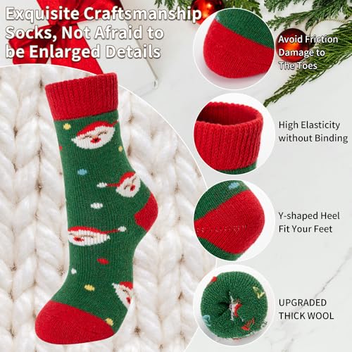 Image of Time May Tell Merino Wool Socks for Women Thick Thermal Winter Warm Hiking Boot Work Cushion Socks 3 Pairs
