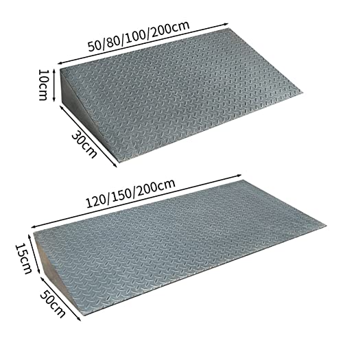 Rampas de carga en acero inoxidable XXIOJUN, rampas antideslizantes con escalones, para aceras, estacionamientos, fábricas, hoteles, automóviles, motocicletas, sillas de ruedas y vehículos pesados (Color: Plata, Tamaño: 60x30x10 cm) miniatura 6