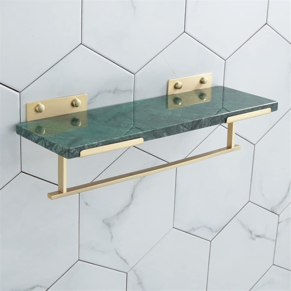 NPQPNAFC Bathroom Shelf Shower Caddy Nordic Light One Word Partition Marble Brass Shelf Towel Rack Wall Hanging Kitchen