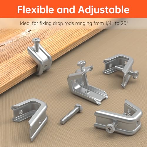 Image of 1 /4 inch x 20 Beam Clamp for Threaded Wire Ring, Zinc Plated Steel Beam Clamp with Harden Point Screws for 1 /2 inch Flanges 50 Pack