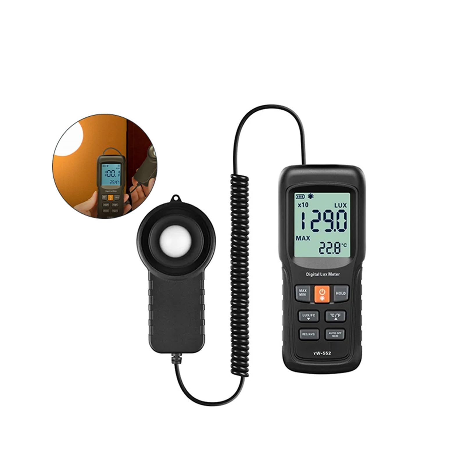 Espectrofotómetro, Medidor De Iluminómetro Luz YW-552 0~200000Lux Digital Lux