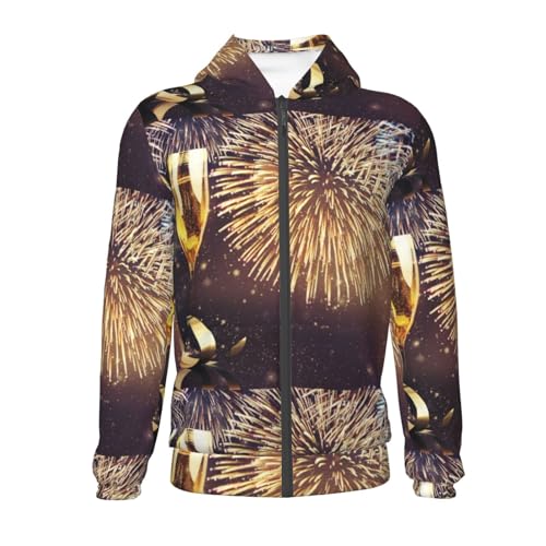 Happy New Year Kid Hoodies Boys Zip Up Sweatshirts Girls Pullover with Pocket2