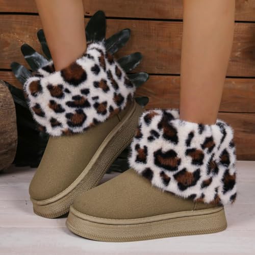 Snow Boots for Women Suede Faux Fur Lining Anti-Slip Winter Snow Warm Plush Booties Slip On Short Ankle Boots2