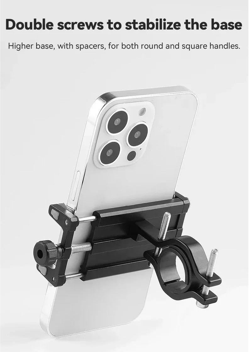 Supporto Telefono Bici A Artigli Telescopici Alluminio Moto Smartphone Staffa CNC(ROSSO)