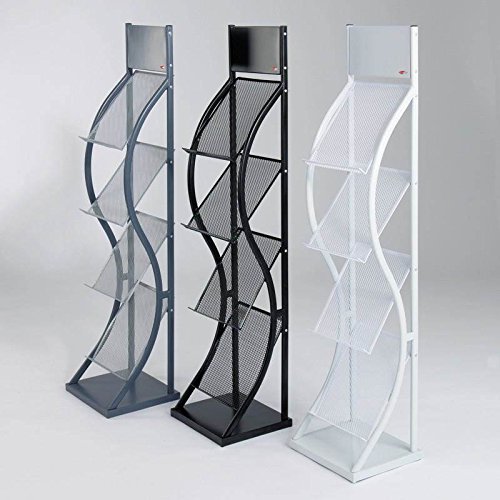 Linno A4 BLACK WAVE LITERATURE BROCHURE DISPLAY STAND MAGAZINE RACK FOR RECEPTION SHOWROOM