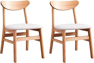 Shiito | Modelo Vancouver | JC - Pack de 2 sillas de Madera Natural | Elegancia y Simplicidad para tu hogar | Tapizada en Tela de Color Blanco