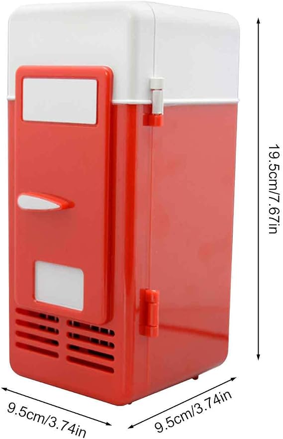 Small Fridge, Tiny Fridge For Bedrooms, USB Fridges Cooler, Beverage Drink Cans Cooler/Warmer Refrigerator, For Car, Travel, Drinks,Fruit, Food