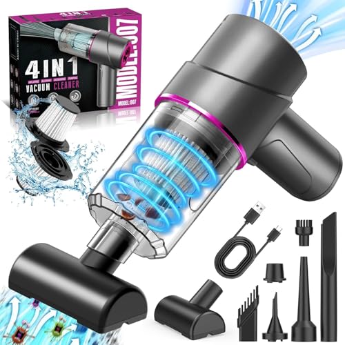 4 in 1 12000Pa Strong Suction Cordless Handheld Car Vacuum Cleaner 5000mAh Big Power Vacuum and Air Duster 120W Portable Vacuum for Car Office Pet and Home