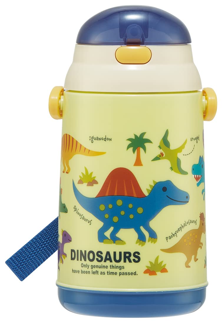 Skater SSH4C-A Dinosaurus Picture Water Bottle with Straw Push Open Type 13 5 fl oz 400 ml