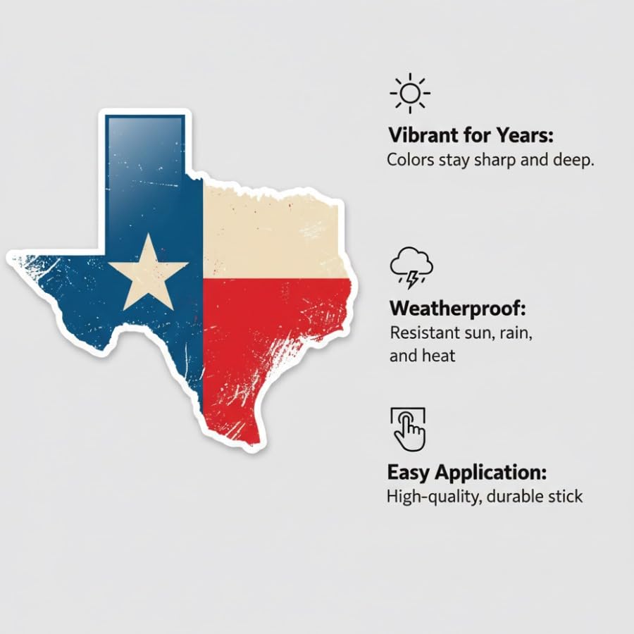 Image of AK- (Pack of 2) Texas Flag Sticker Car Decal Vinyl Sticker | Bumper Sticker for Laptop | Phone | Helmet | Car | Windows Any Smooth Surface: Size: 3 inch