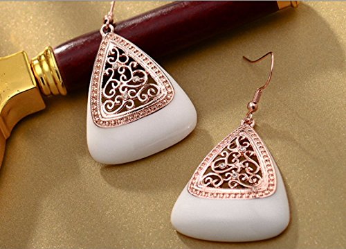 Crystal Lady Enamel Plated Rose Gold Color Stud Earrings Jewellery for Women - Image 5