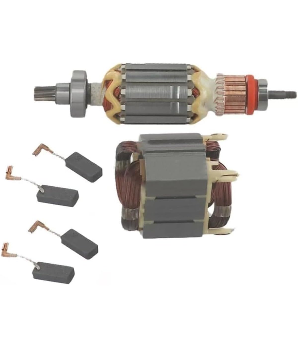 Zestaw stojana wirnika i szczotek węglowych, niezawodna wymiana, części zamienne do elektronarzędzi 513633-7 625758-6 CB350 194160-9, 6 sztuk