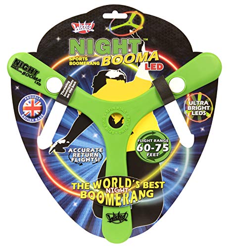 Wicked Night Booma LED - The World's Best Night Boomerang. Returning Sport Boomerang With Ultra Bright LEDS! Guaranteed Return Flight / Easy to Throw & Catch!