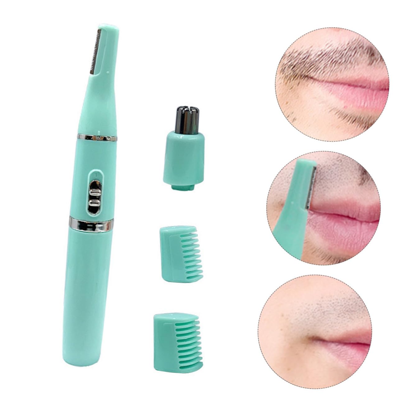 Healvian 2 Set Rasoio Elettrico per Sopracciglia e Trimmer Portatile Rimozione Dei Facciali Adatto per Donne e Facile Usare con Combinazione Pettine Sopracciglia