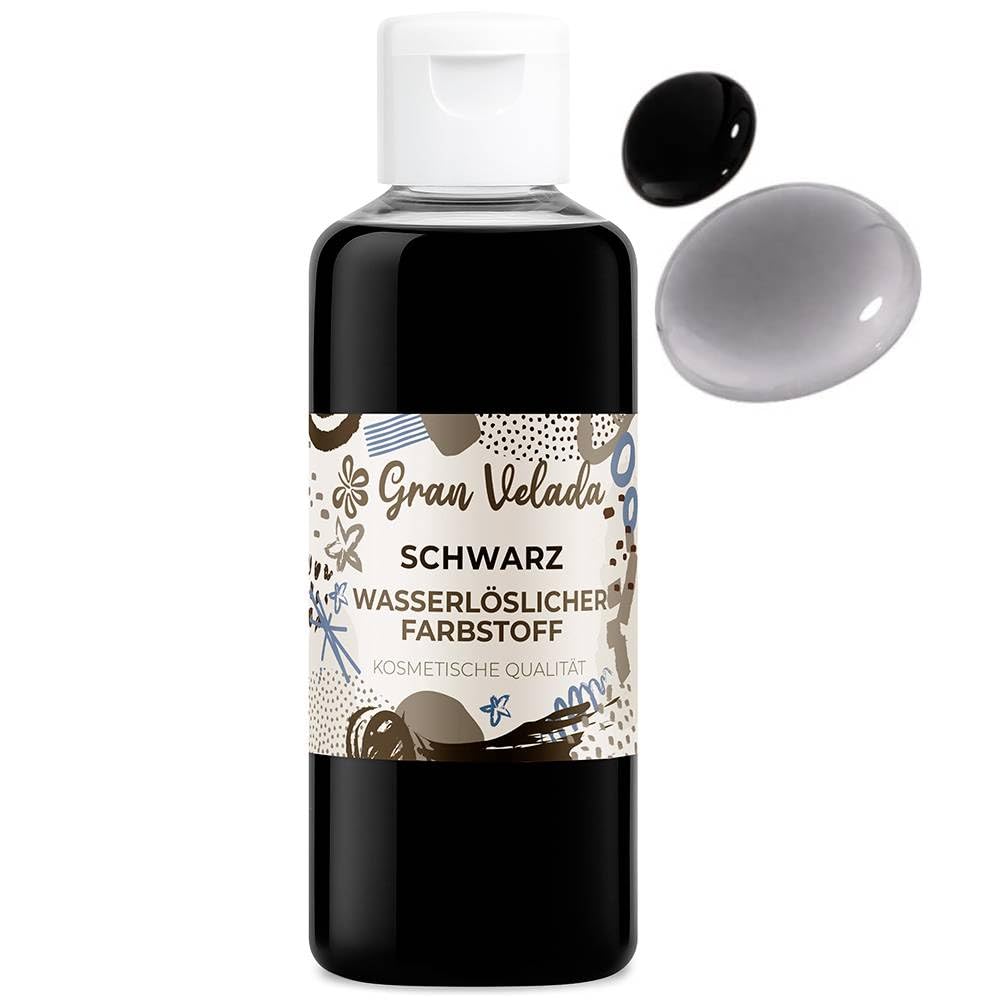 Gran Velada - Seifenfarbe Schwarz 1000 ml | Hochkonzentrierter Farbstoff für Glycerinseife, Wasserlöslich für Handgemachte Seifen, Intensive Pigmentierung, DIY Kosmetik