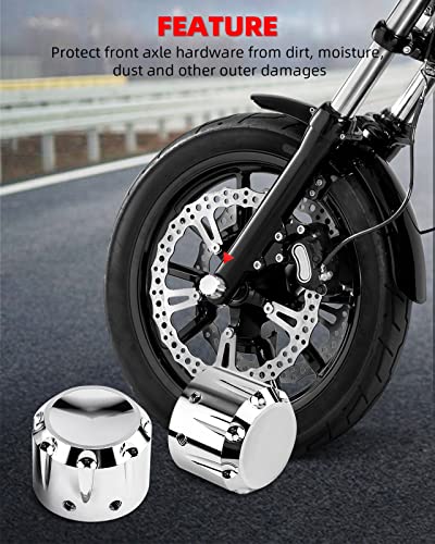 Amazicha Chrome Front Axle Nut Covers Axle Nut Caps Compatible For Harley Davidson Sportster Touring Electra Glide Street Glide Road Glide Dyna Softail 2008-2023 #TOP4