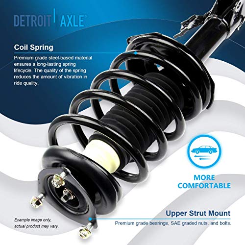 Image of Detroit Axle - 10pc Front End Suspension Kit for 2002-2006 Nissan Sentra 2003 2004 2005, 2 Ready Struts, 2 Lower Control Arms w /Ball Joints, 4 Inner & Outer Tie Rods, 2 Sway Bar Links Replacement