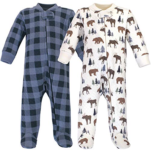 Image of Hudson Baby Baby Girls' Premium Quilted Zipper Sleep and Play