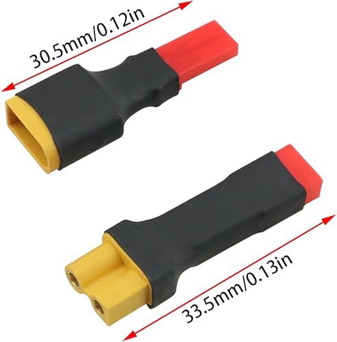 Miniatura 2 de 4 adaptadores de conector negro XT30/XT-30 macho a JST (2 x XT30 macho a JST hembra, 2 x XT30 hembra a JST macho)