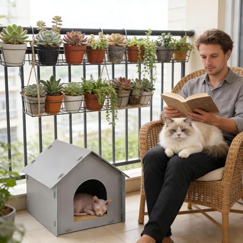 Niche pour chat extérieur imperméable | Maison fermée pour chatons