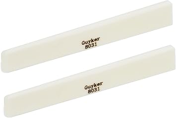 Guyker Blanks Bone Nut, String Pillow Nut Saddles Unslotted Guitar Bridge Nut Replacement Parts Accessories for Mandolin Banjos Ukulele Acoustic Folk Electric Guitar 2 Piece, White 80x3x11mm 8031