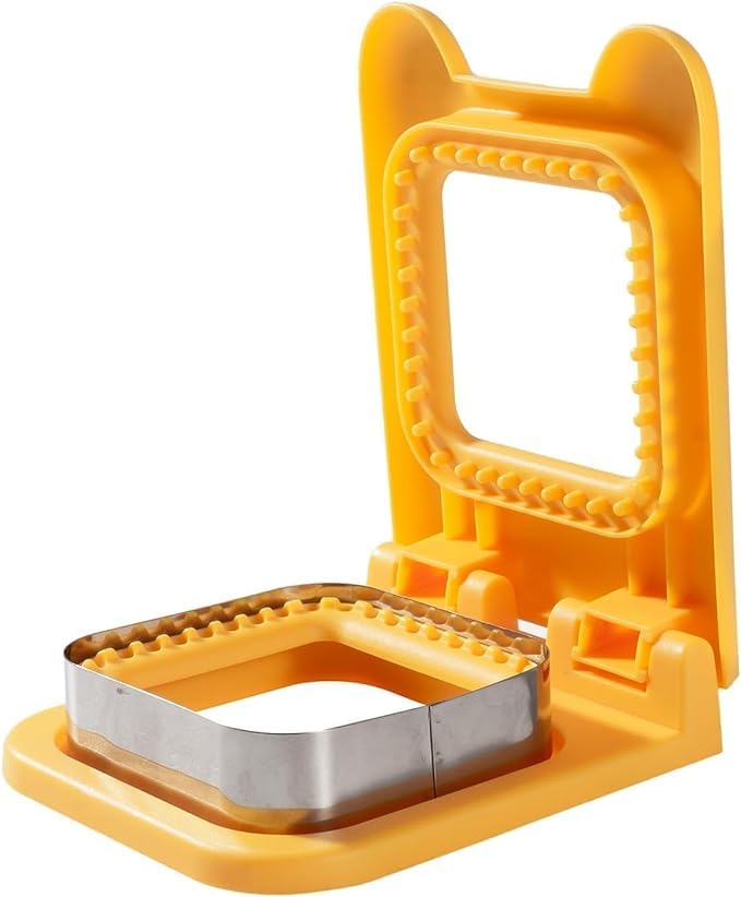 SHIVAARO Sandwich Cutter and Sealer - Square Pocket Sandwiches Maker - Uncrustables Cutter for Kids' Lunches (YELLOW)