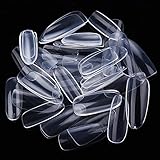 Makartt Oval Nails Tips Perfect Length Clear Full Cover Acrylic False Nails 10 Sizes 500pcs For Nail Salons and DIY Nail Art