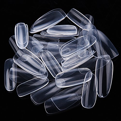 Makartt Oval Nails Tips Perfect Length Clear Full Cover Acrylic False Nails 10 Sizes 500pcs For Nail Salons and DIY Nail Art A-04