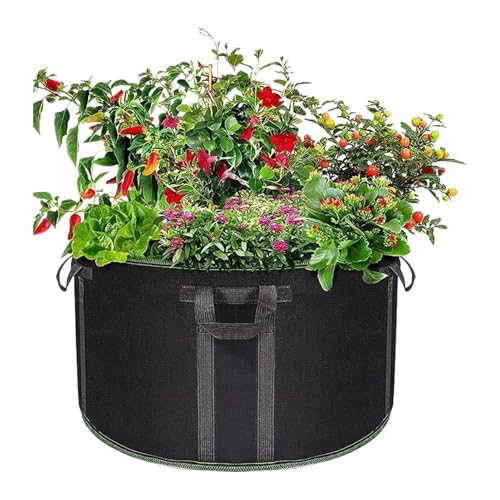 Sacos para plantas, 200 litros, maceta de tejido con asa, bolsa grande resistente a la intemperie para balcón, invernadero, jardín y agricultura