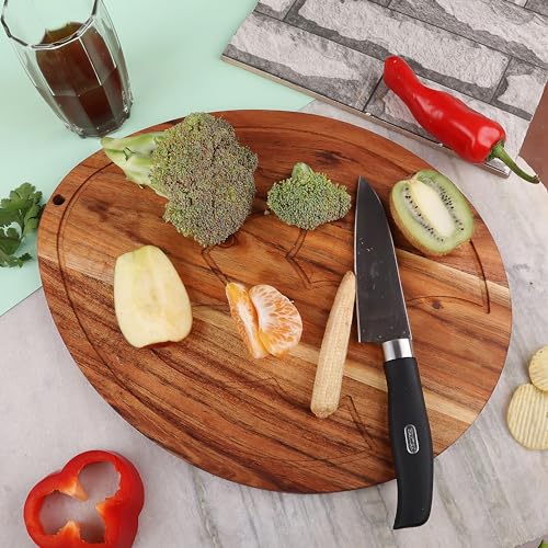 Affinity Decor Tabla de cortar y servir de madera con forma de huevo, 33.02 cm x 26.16 cm miniatura 6