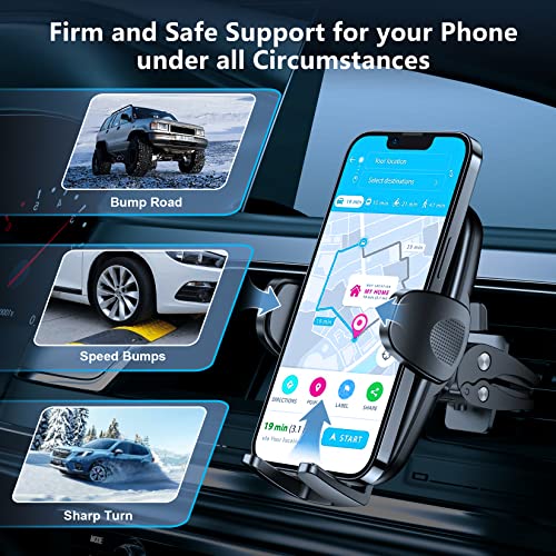 Spidercase [2 Pack] Phone Mount For Car [Universal Air Vent] Car Phone Holder, Military-Grade Shockproof [Up To 7” Phones] [Thick Case Friendly] [Easy Operate] Cellphone Clamp Cradle For All Iphone #TOP1