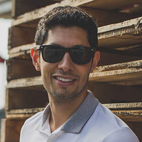 Miniatura 4 de Gafas De Sol De Bambú Hombre Y Mujer Polarizadas Patillas De Bambú Monturas De Acetato Gafas De Sol Oscuras Con Lentes Uv400 Gafas De Sol Hombre Y Mujer Con Protección Uv Sello Negro