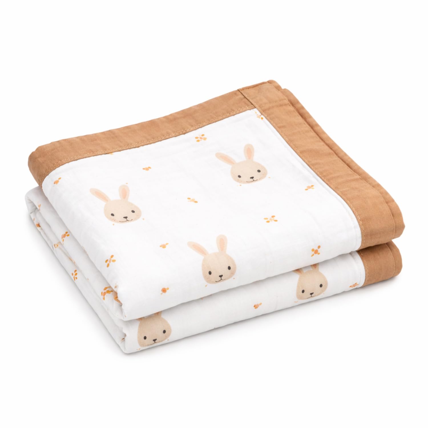 100% Cotton Muslin Baby Blanket, 6 Layer Lightweight Breathable Swaddle Wrap, White, 110x110 cm, for Newborns and Infants 0-3 Years (Pattern 1, Baby, Pattern 1)-picture-25