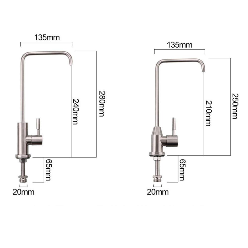 Filtro de Agua Potable por ósmosis de 1/4'' para Cocina, de Acero Inoxidable Cepillado, de una Sola manija, Grifo para Beber Agua Pura Directamente -B
