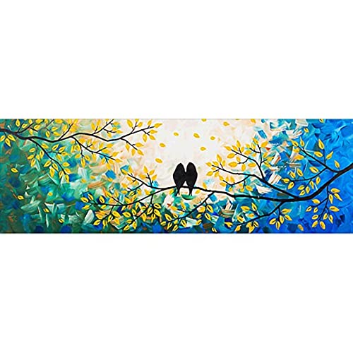 Peinture Diamant 5D Anti-Stress Grand Format Motif Oiseaux Strass 40x100cm