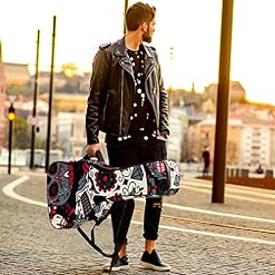 Housse de guitare colorée en tissu Oxford imperméable avec motif de crâne et fleurs avec bandoulière réglable - Les Beatles, Paul McCartney, John Lennon, RIngo Starr, George Harrison Housse de guitare colorée en tissu Oxford imperméable avec motif de crâne et fleurs avec bandoulière réglable – Image 6